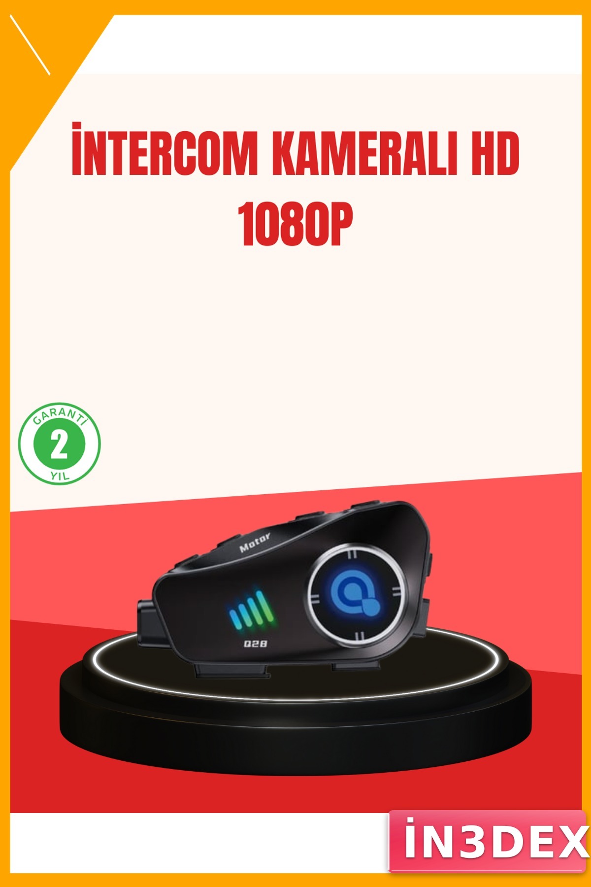 Motosiklet Kask Bluetooth Kulaklık 1080P Kamera IPX6 Su Geçirmez