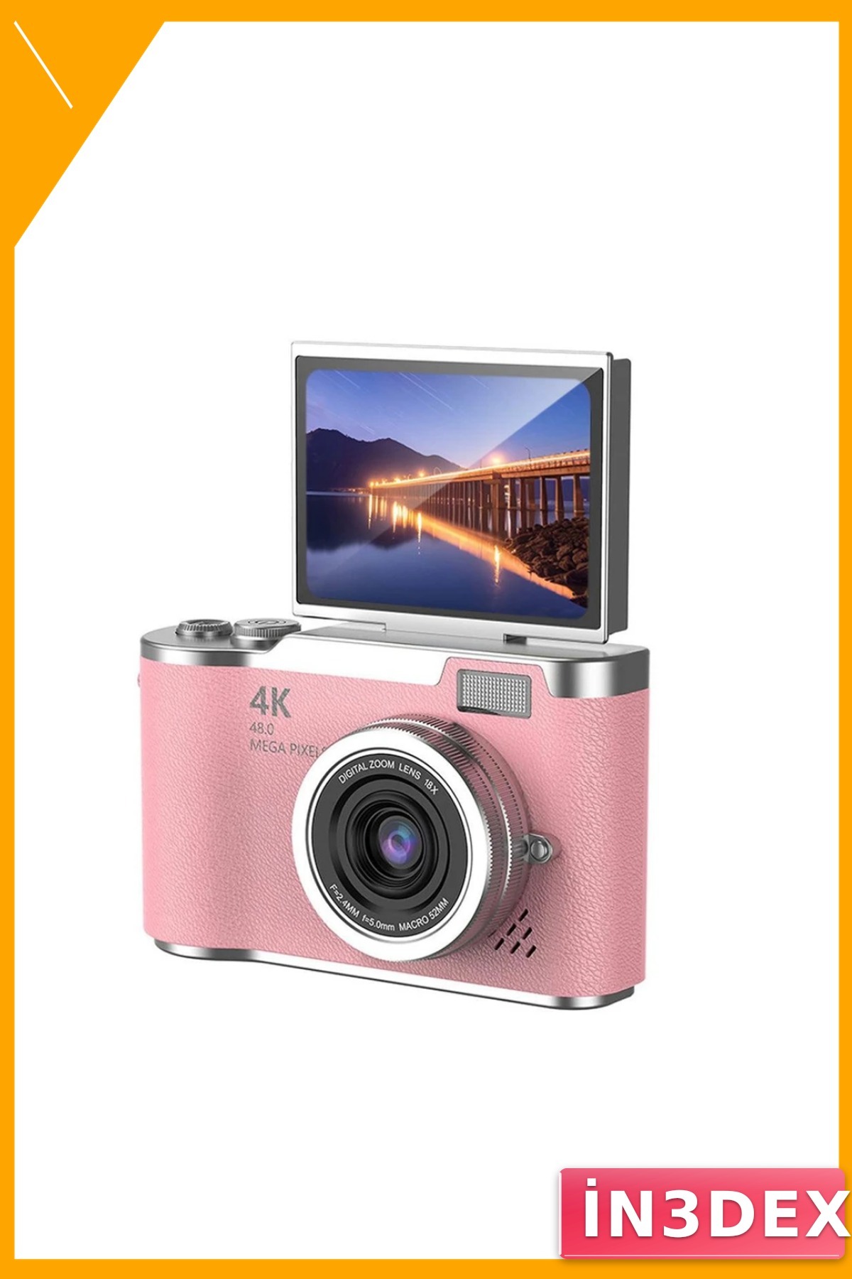 Dijital Fotoğraf Makinesi 48 MP 1080P Video Flip Ekran 18x