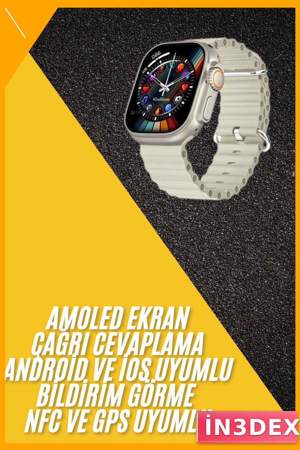 Akıllı Saat Nabız Ölçer Sesli Asistan Android iOS Uyumlu Spor Takibi