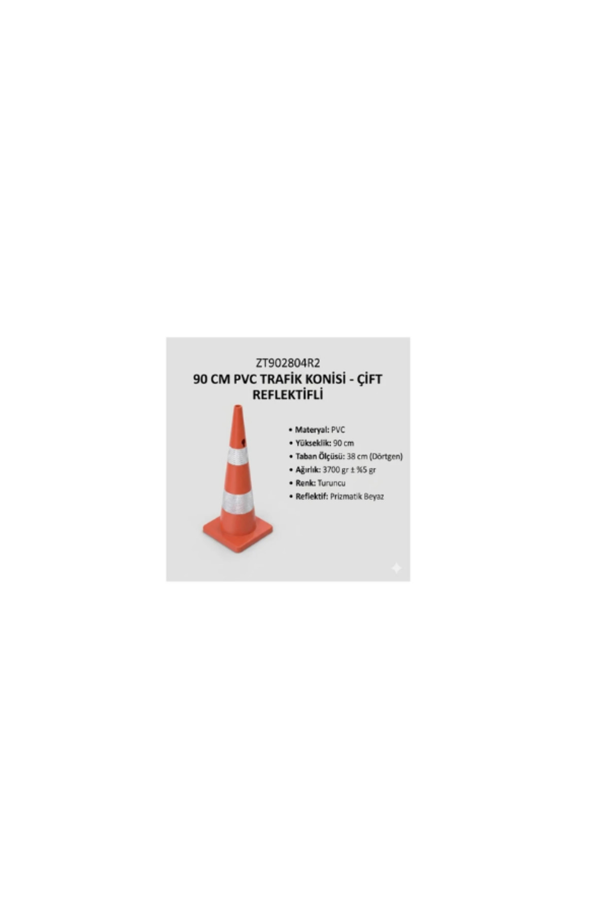 Pvc Trafik Konisi – Çift Reflektifli – 90 cm