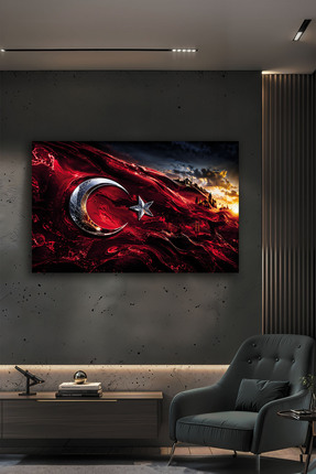 Parıltı Yayınları Modern Ay Yıldızlı Türk Bayrağı İstanbul 3D Görünümlü Lüks ...