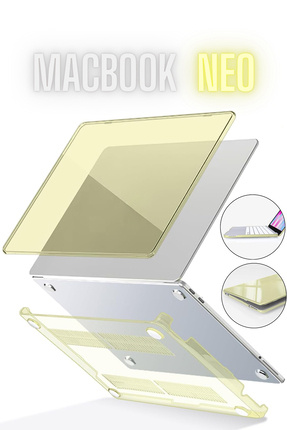 TEKNETSTORE Macbook Neo 13 inç A3404 Uyumlu Kılıf Kristal Kapak Şeffaf Tam Ko...