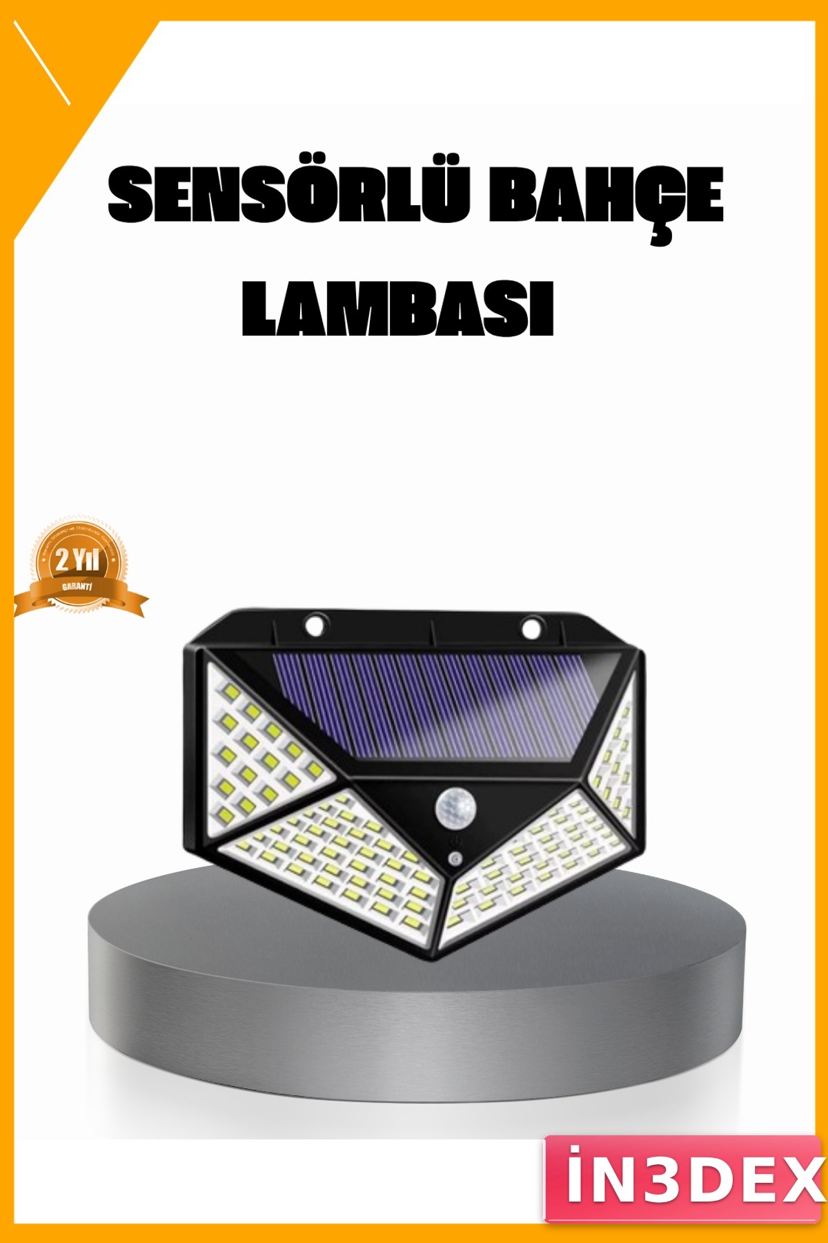 100 LED Güneş Enerjili Bahçe Lambası IP65 Su Geçirmez 8 Saat
