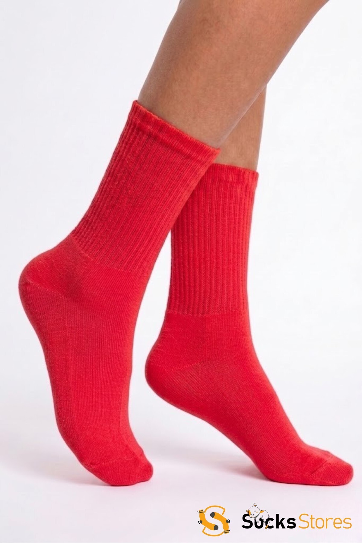 Socks Stores 6 Çift Unisex Pamuklu Soket Çorap - Kırmızı Renkli Tenis Boy Çorap görsel 3