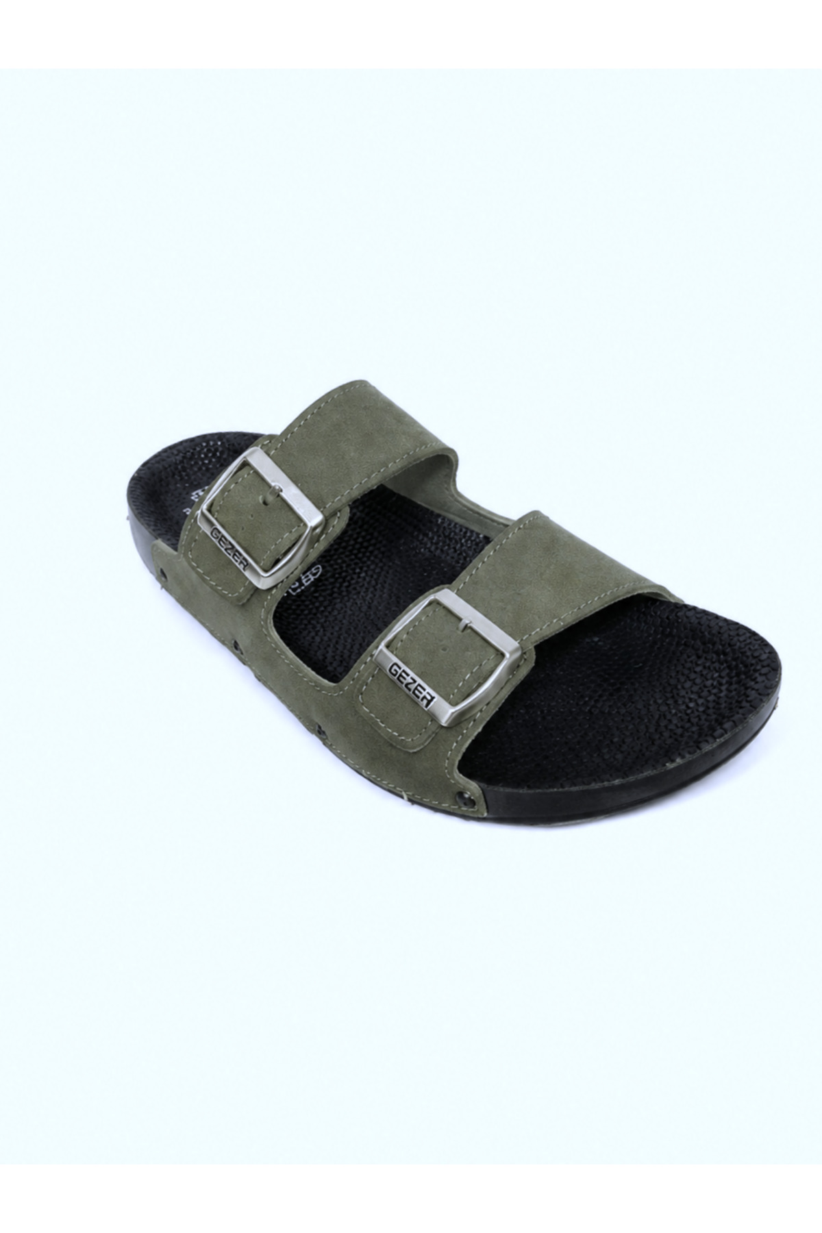 Khaki double buckle orthopedic new trend slippers