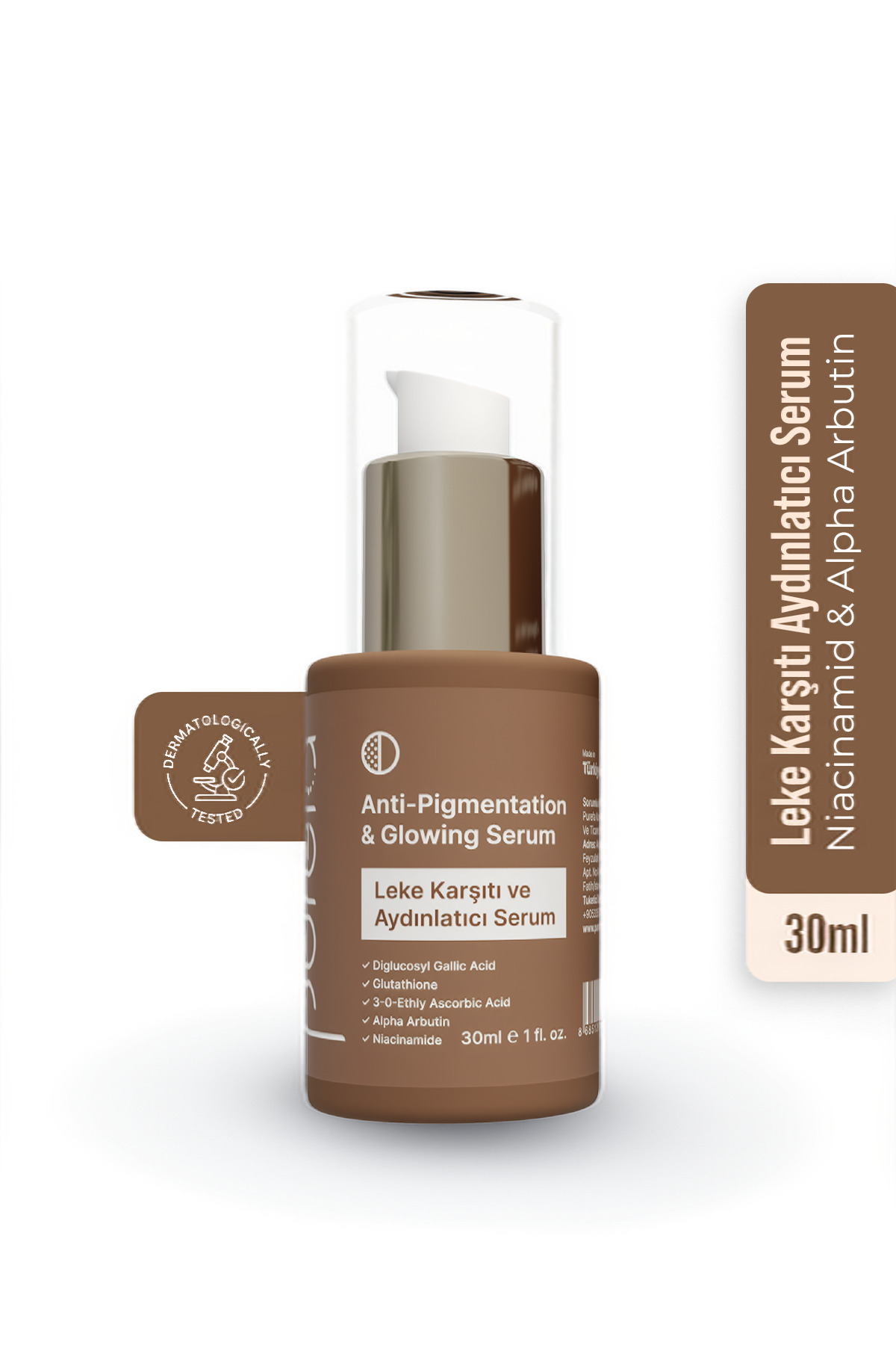 Purefa Leke Karşıtı Aydınlatıcı Serum Niacinamide & Alpha Arbutin 30 ml — PF-ANTP-30