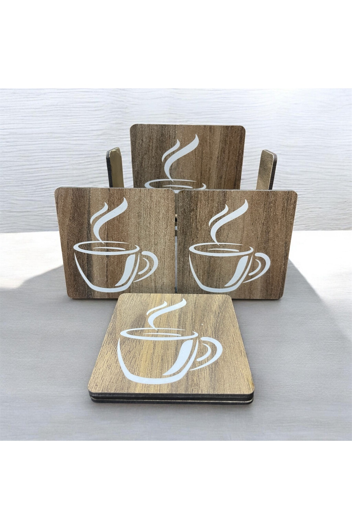 6 Lı Mdf Bardak Altlığı Sekoratif ECCECA1022 - Görsel 2