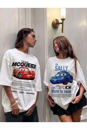 LELVANİ ÇİFT SEVGİLİ KOMBİNİ LIGHTNING MCQUEEN - I'M SALLY BORN TO RACE BASKI...