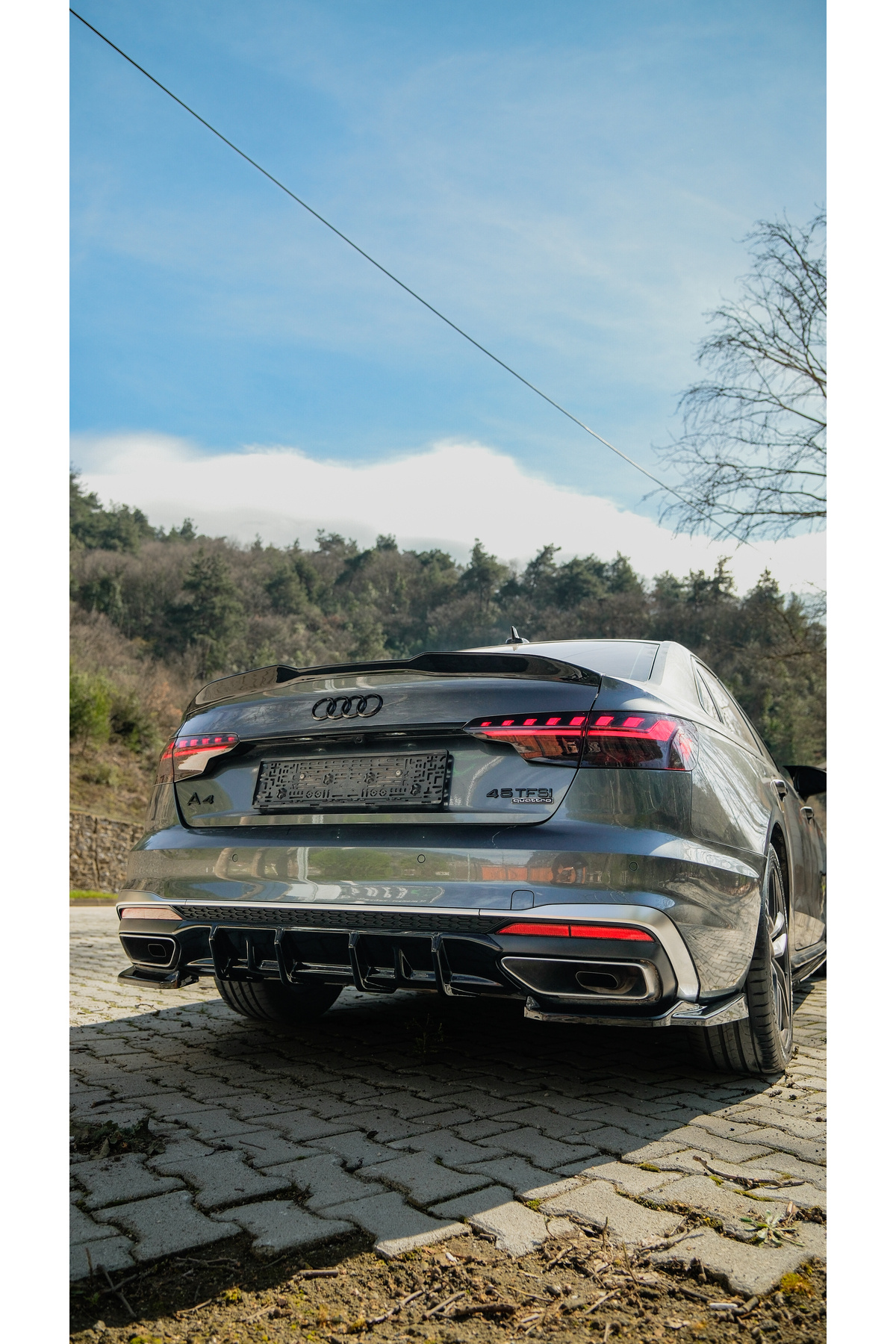 TMZ Garage Audi A4 B9 S-Line Difüzör 2019-2024 | Parlak Siyah