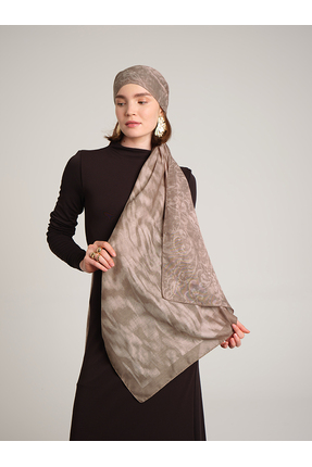 MODA Yalaz Zebra Damask Desenli Çift Taraflı Şal