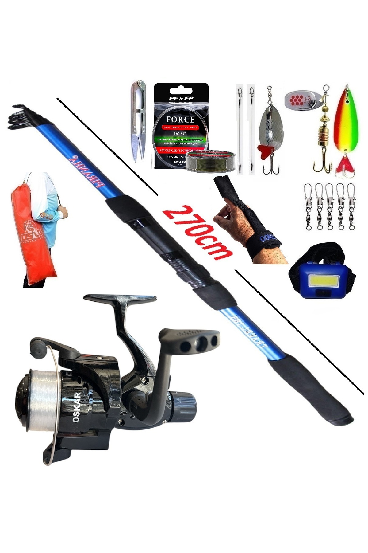 Ray Tune BLADE F50 3個セット Oslo Turna Tele Spin Olta Takımı Seti Piranha Travel 270cm 50