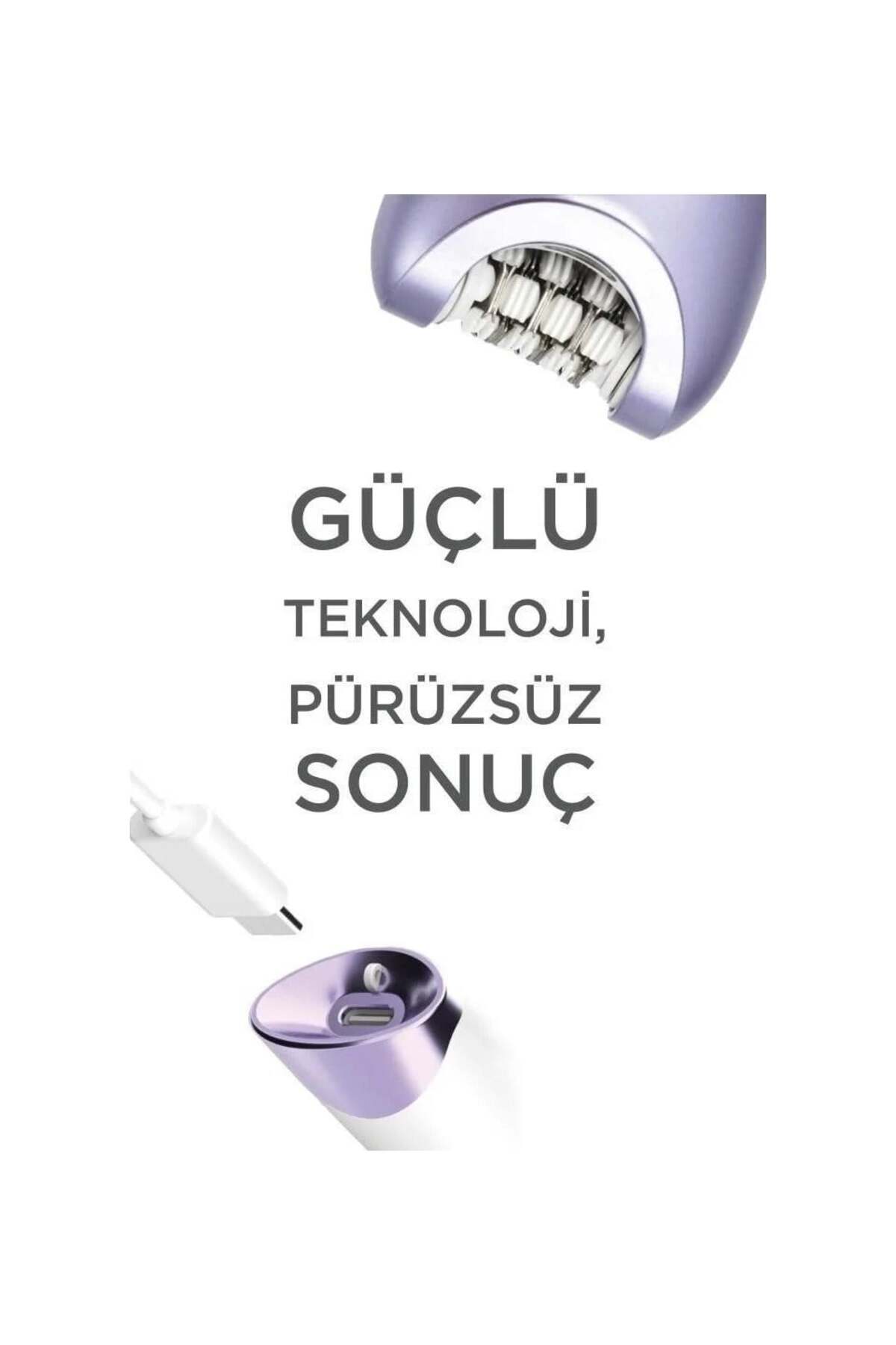 Cesi Collection TEP-02 Beyaz 6 Başlıklı Yüz+Koltuk Altı+Bikini Bölgesi+Bacak Islak Ve Kuru Kablosuz Epilatör
