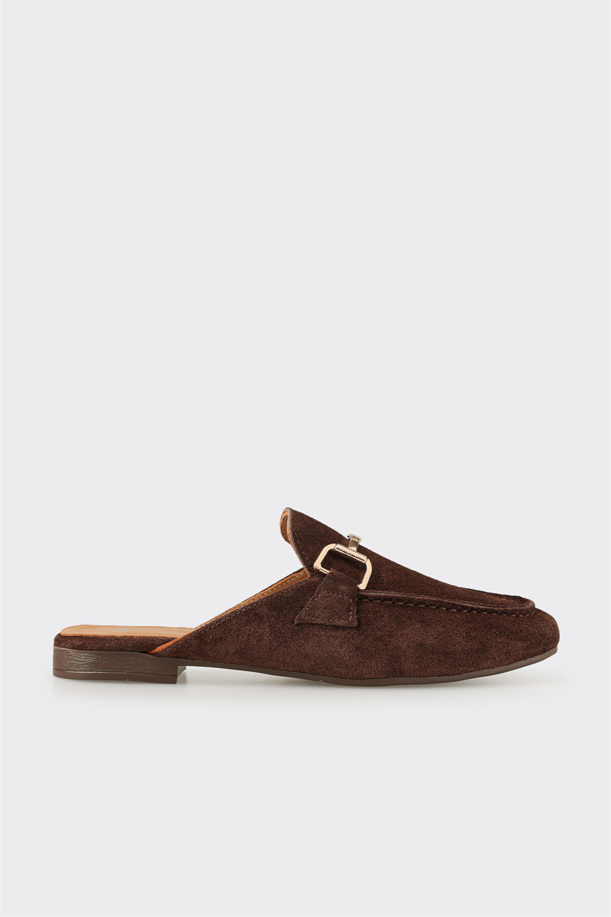 Brown Leather Women's Slippers
