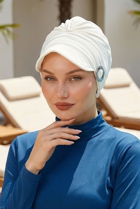 Ritagarcia Siperlikli Tokalı Deniz Bonesi Plaj Ve Havuz Için Tasarım Tesettür...