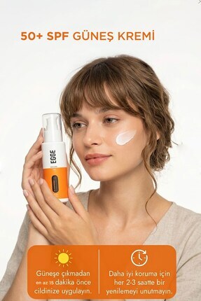 Deriderim EGGE Yoğun Korumalı Tüm Ciltler için Sun Skin Care SPF 50+ Yüz ve V...