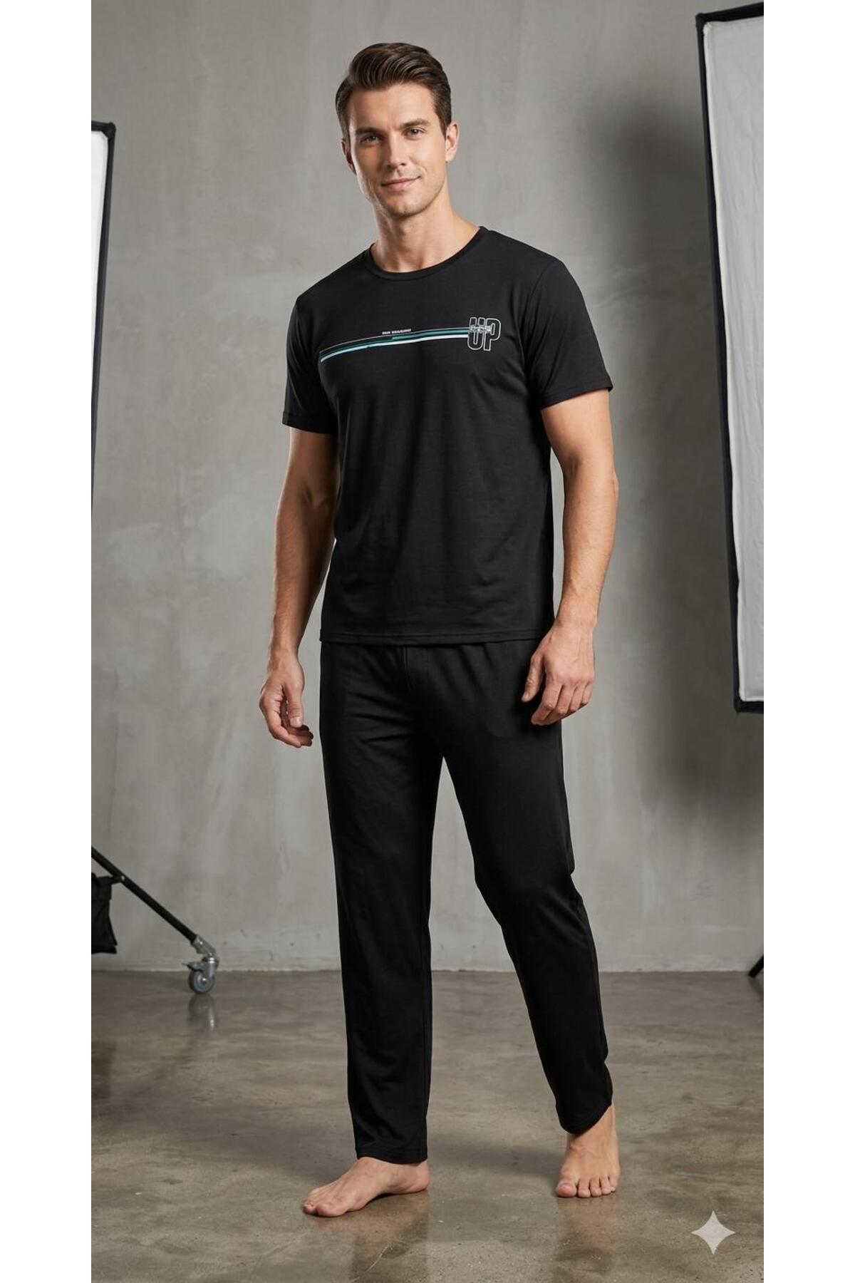 Generic Brands Summer Men's Combed Cotton Pajama Set