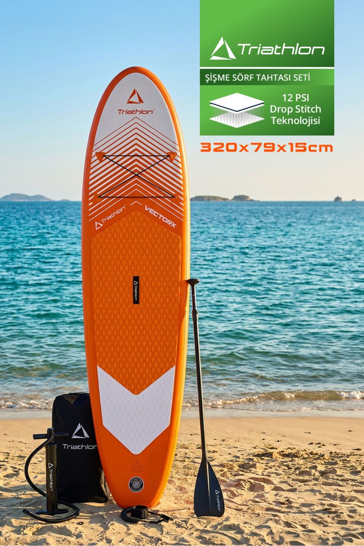 Triathlon T-248 -T 10'6” Şişme Paddle Board Seti | 320×79×15 cm