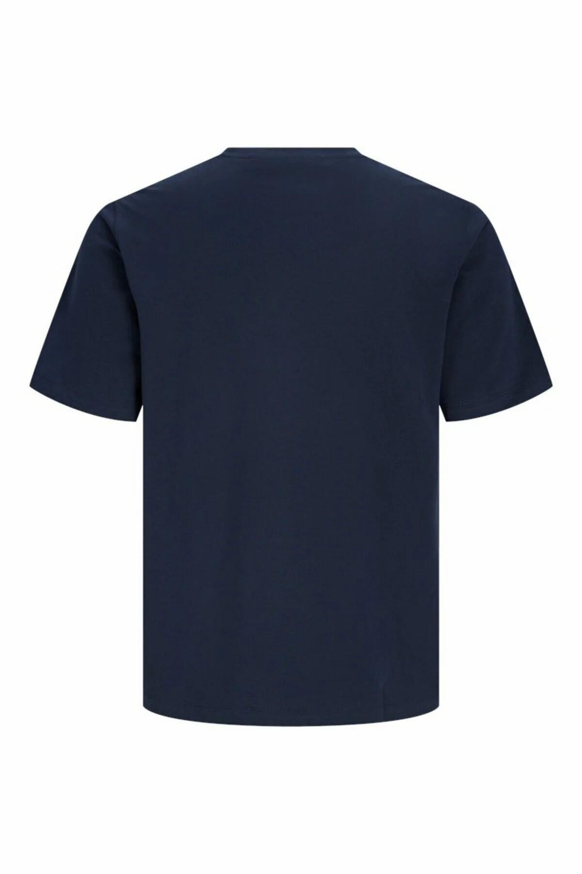 Jack & Jones Erkek Lacivert Jorsavona Box Tee Ss Cn Styd Ss26 T-shirt görsel 6