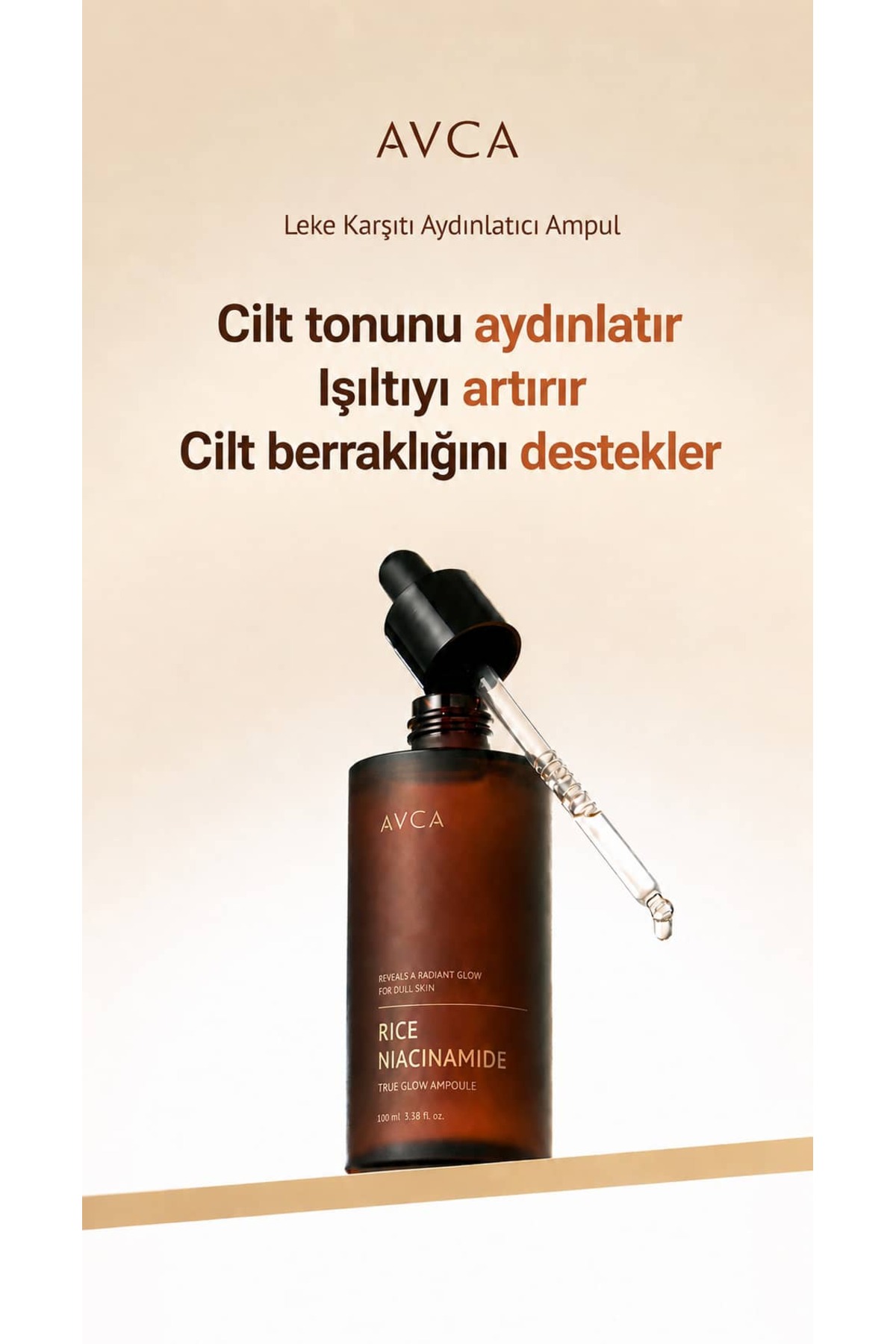 %5 Niacinamide, Pirinç Özlü, Laktik Asit Aydınlatıcı Leke Karşıtı Ampul - True Glow Rice & Niacinamide Dark Spot Brightening Ampoule Serum 100 ml — AVC-NIA-AMP-100 — تصویر 3 از 8