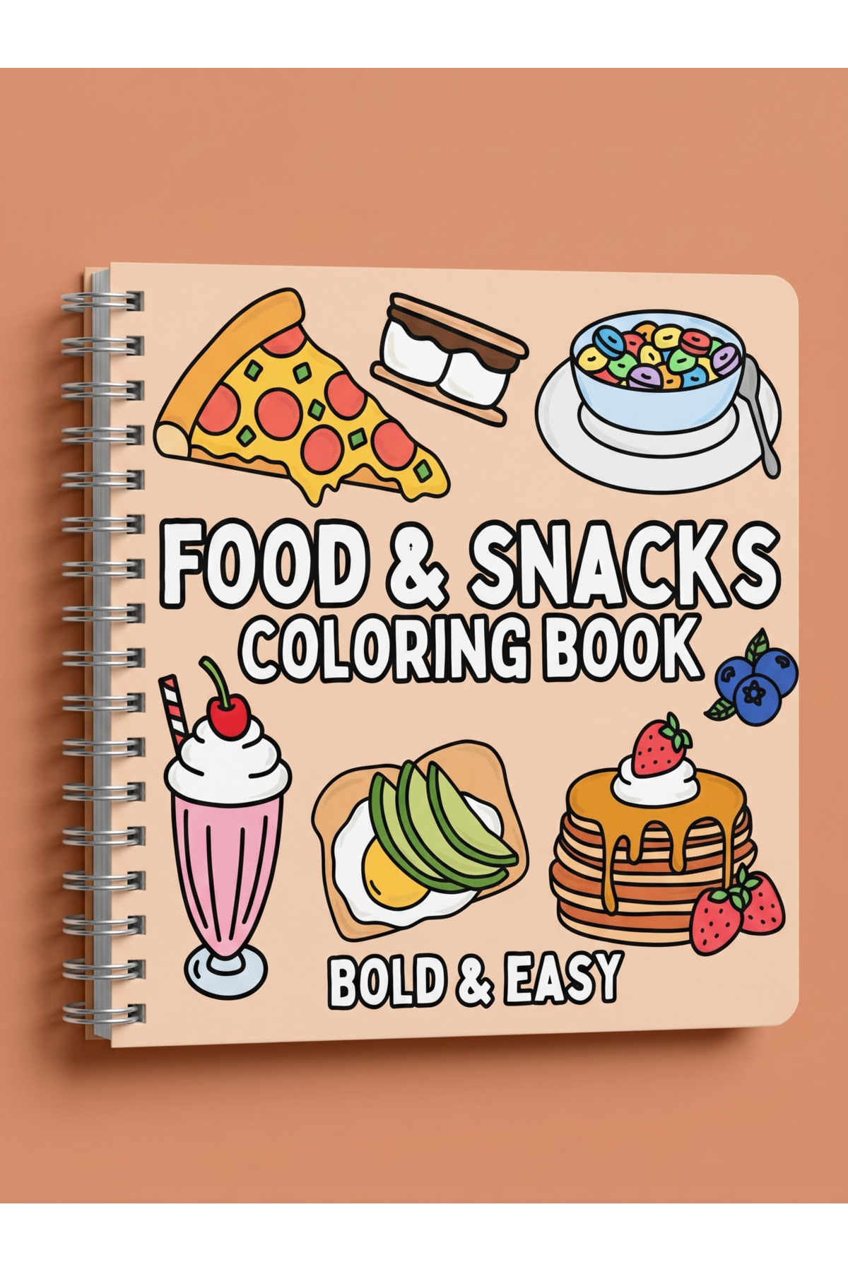 Food & Snacks 40+ Page Coloring Book THICK PAGES