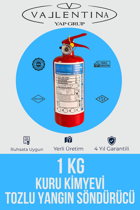 VALLENTİNA 1 KG YANGIN SÖNDÜRME CİHAZI TSE-HYB/CE BELGELİ 4 YIL GARANTİLİ (TÜ...