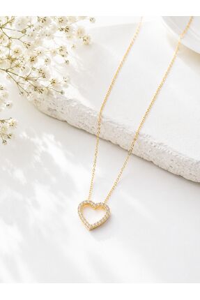 Sitare Jewelry Kalp Figürlü Zirkon Taşlı 925 Ayar Gümüş Kolye