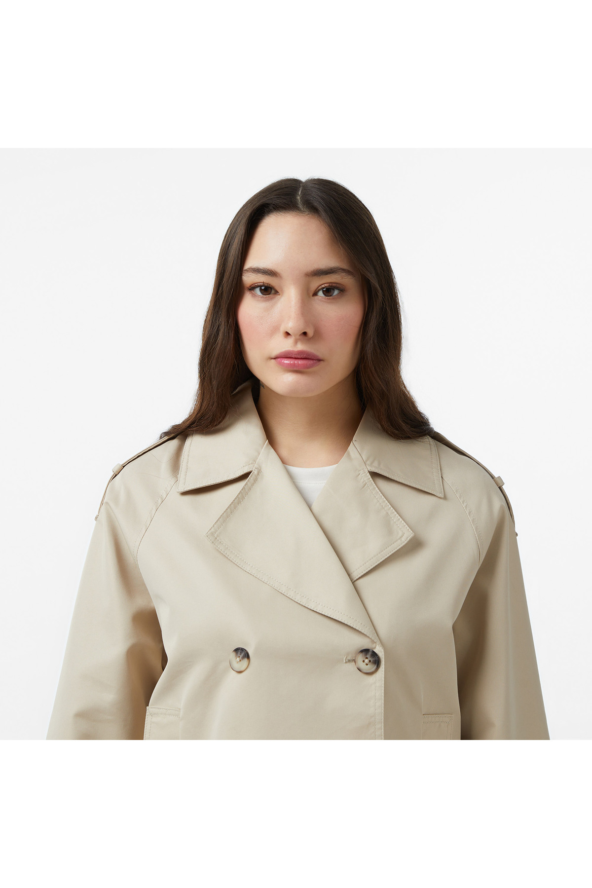 Nautica Kadın Bej Regular Fit Trençkot görsel 4