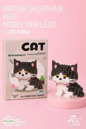 Nandy Home British Shorthair Kedi Model Karakter Figürü 3D Yapı Oyuncakları -...