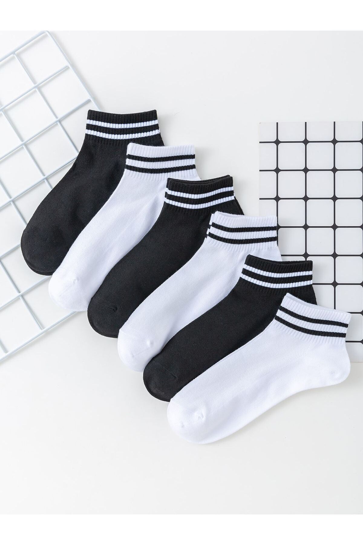 Sky Socks 8 Çift Ekonomik Paket Bileğ, Çemberli Patik Unisex Kısa Spor Sneakers Çorap