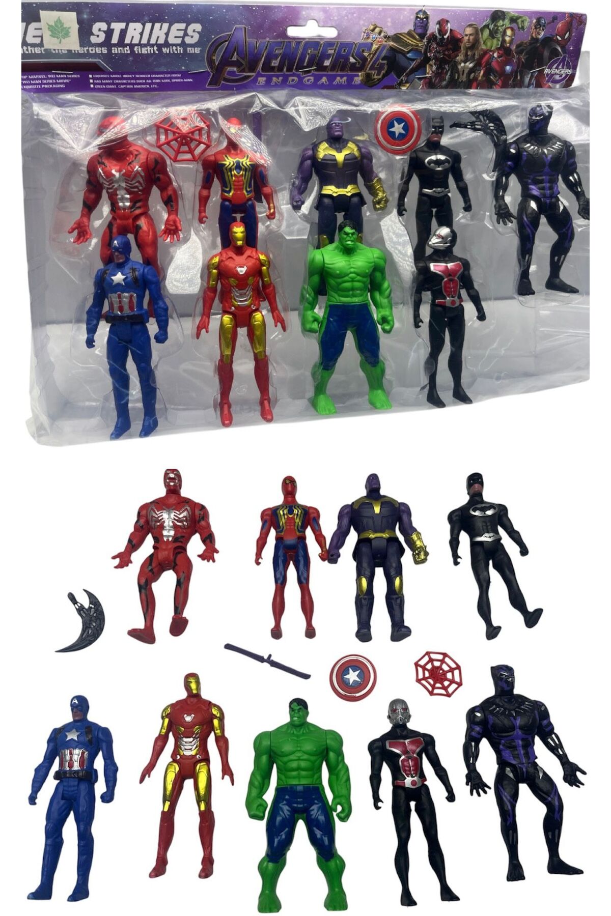 Marvel Movie Moments フィギュアセット afreyz oyuncak Avengers Batman Hulk Örümcek Adam Thanos İronman