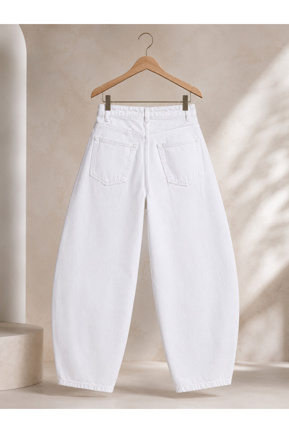 DORAJEANS  Kadın Yüksel Bel Rahat Kalıp Barrel Fit Pantolon - Balloon Jeans - Görsel 6
