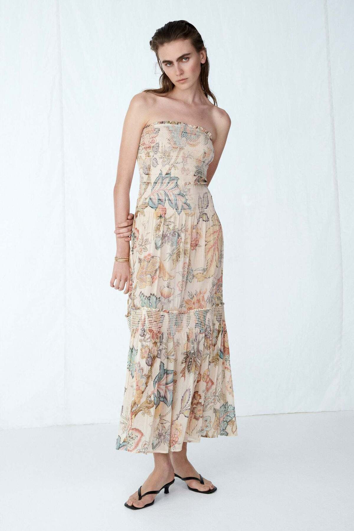 H&M Smocked bandeau dress