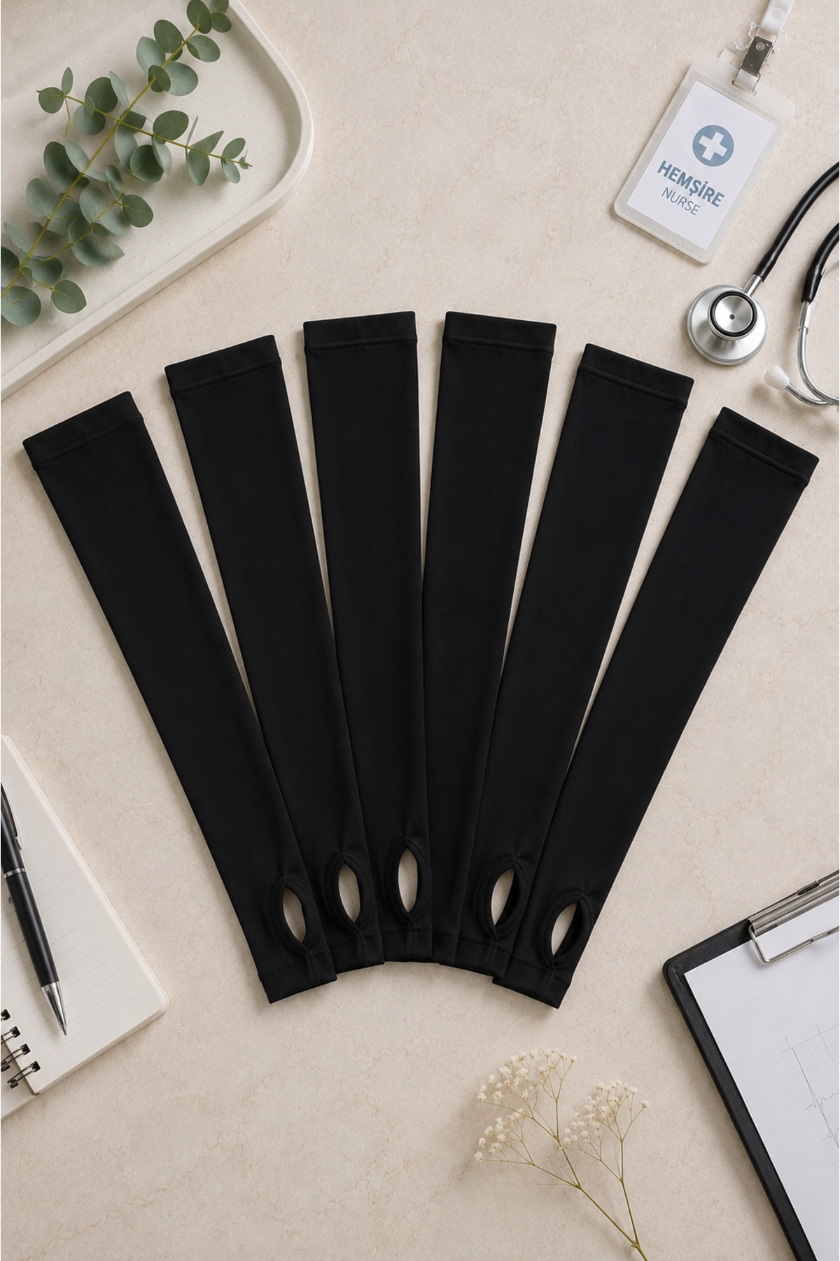 3-Pack Uniform/Jersey Six-Fingered Armbands - Non-Slip Flexible Lycra Combed Fabric