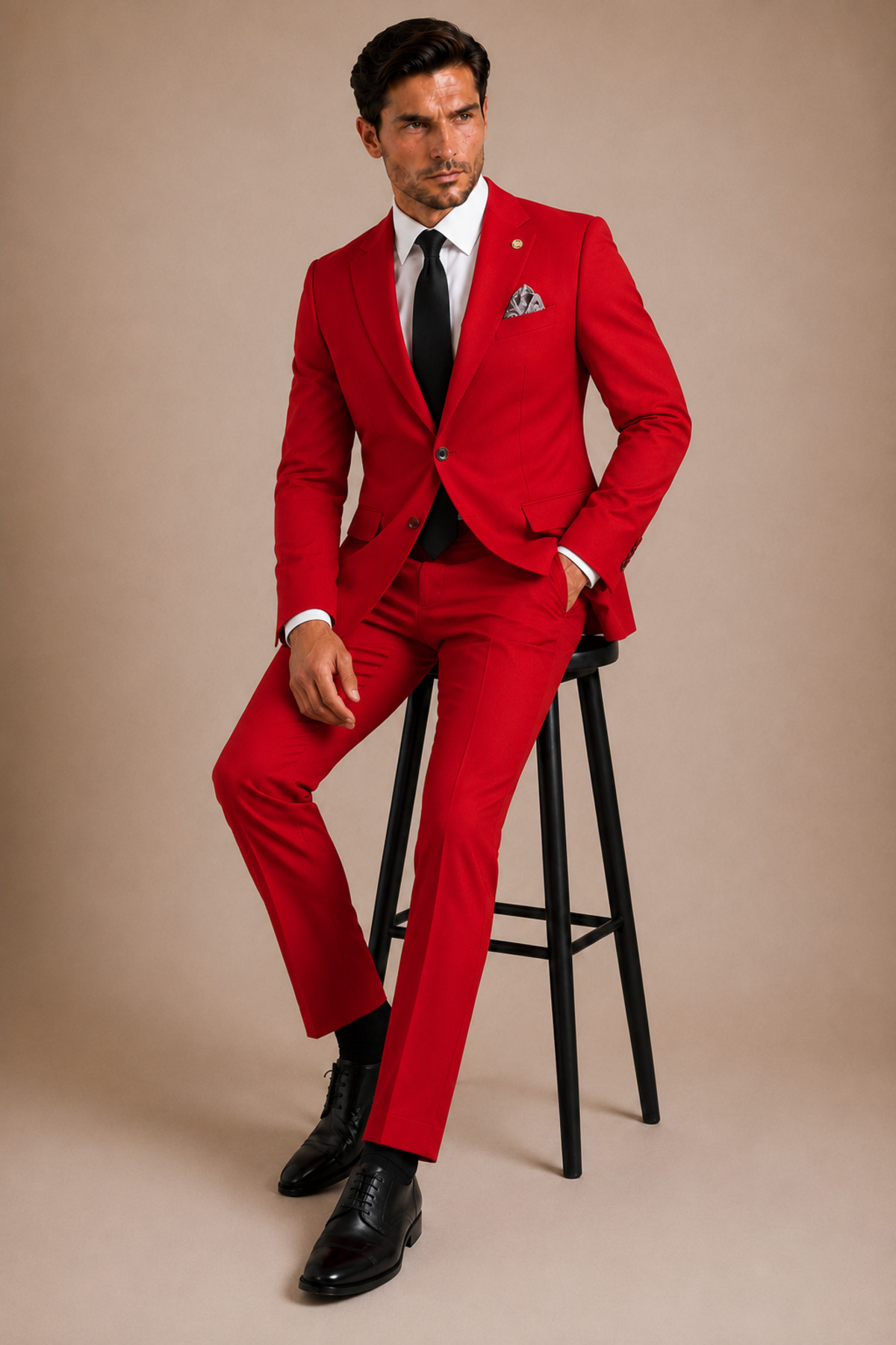 The Tailor Classics Erkek Klasik Takım Elbise - Erkek Pantolon Ceket - Dikiş Detaylı Çift Yırtmaçlı Takım Elbise görsel 4