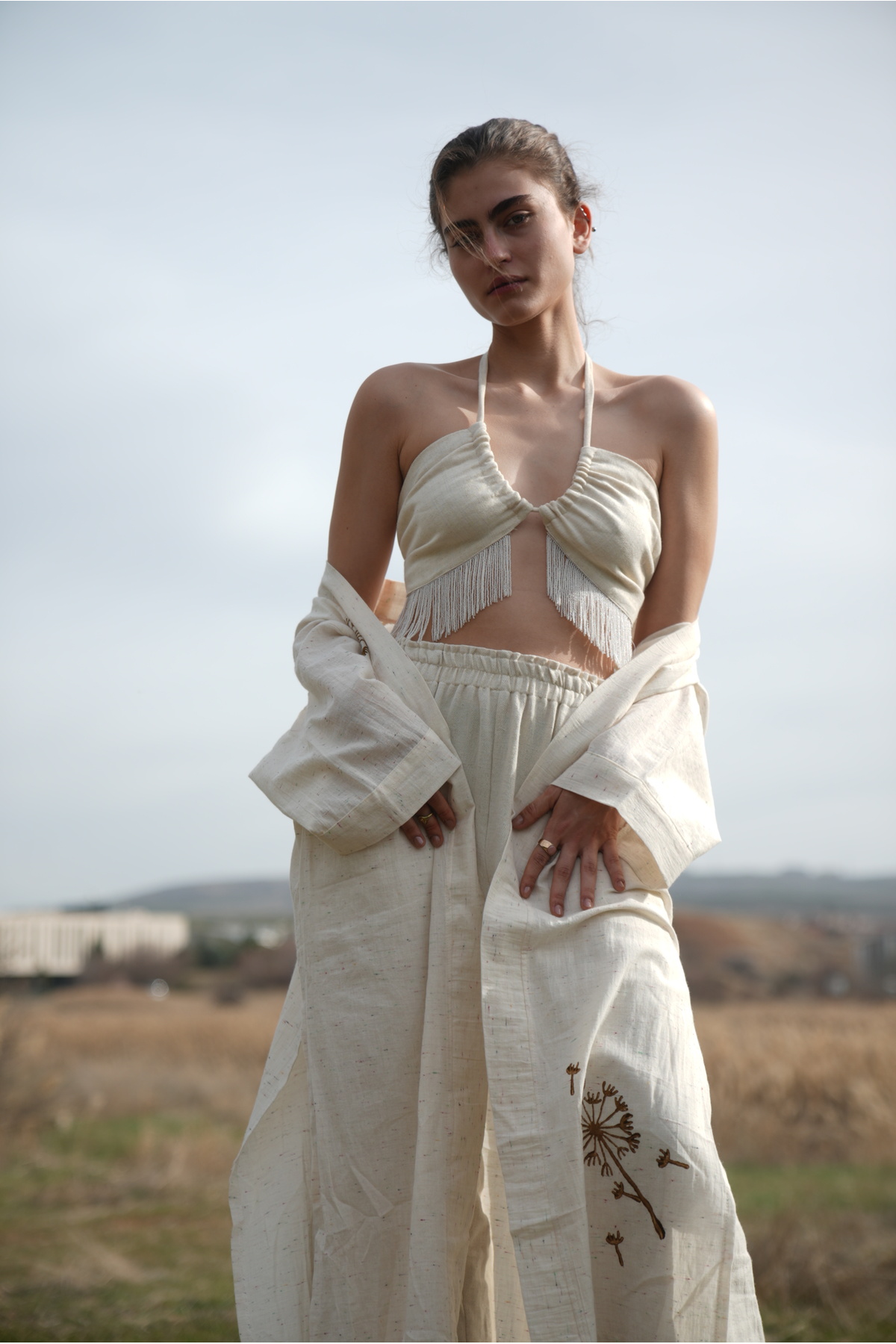 İNCE KETEN GEYŞA BOHEM KAFTAN KİMONO - SINIRLI ÜRETİM (YALNIZCA İKİ ADET) · Görünüm 6