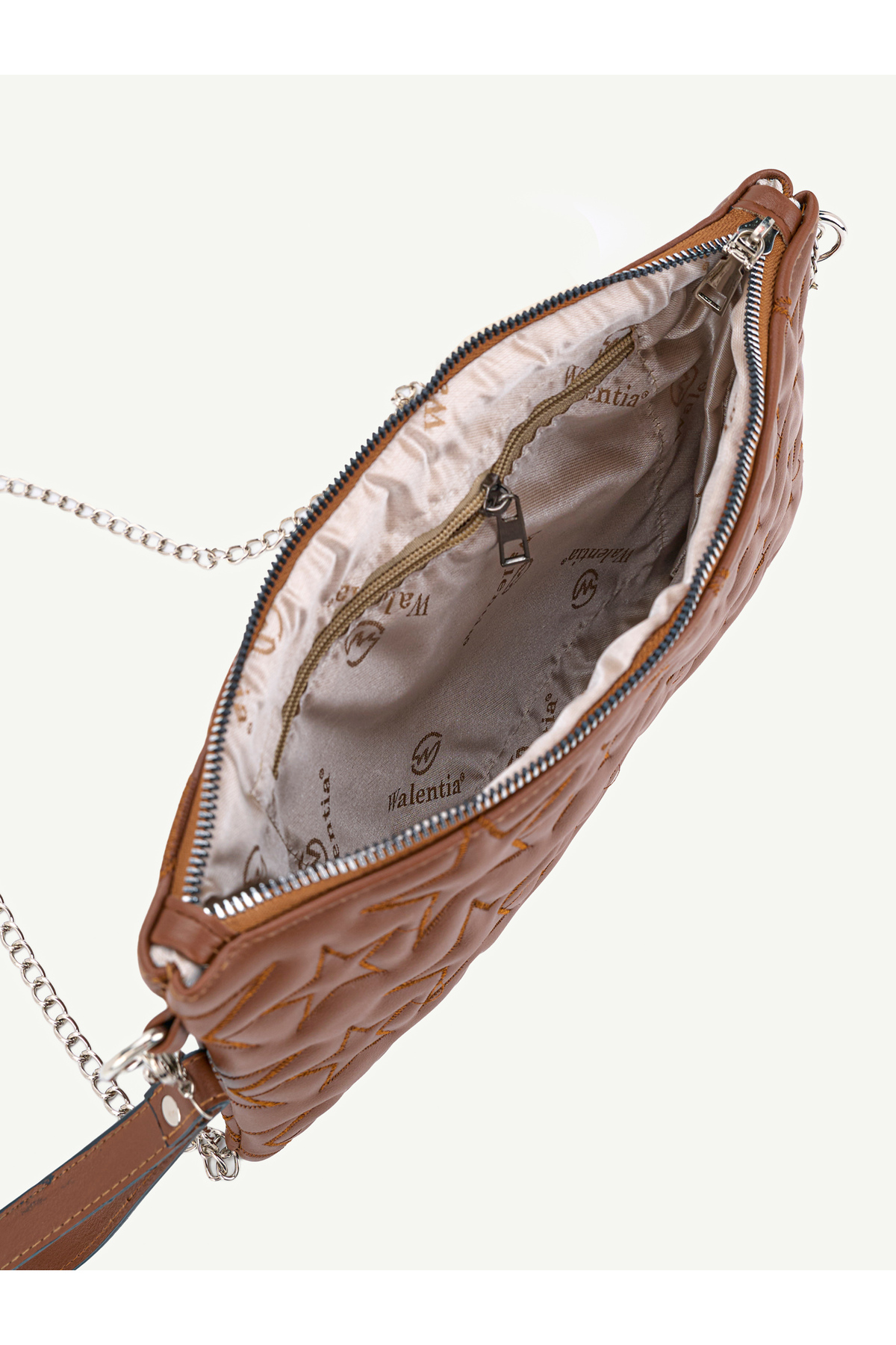 Kadın Yıldız Nakış İşlemeli Portföy El Çantası Bilek Askılı Saten Astarlı Clutch Çanta