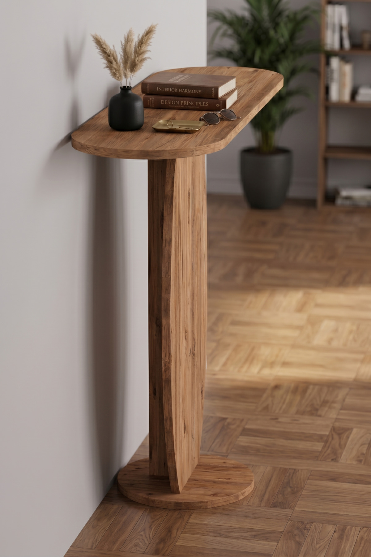 Dresuar Modern Dekoratif Antre Konsolu Giriş Hol Koridor Salon Konsol Masası 7032 Atlantik Çam görsel 3