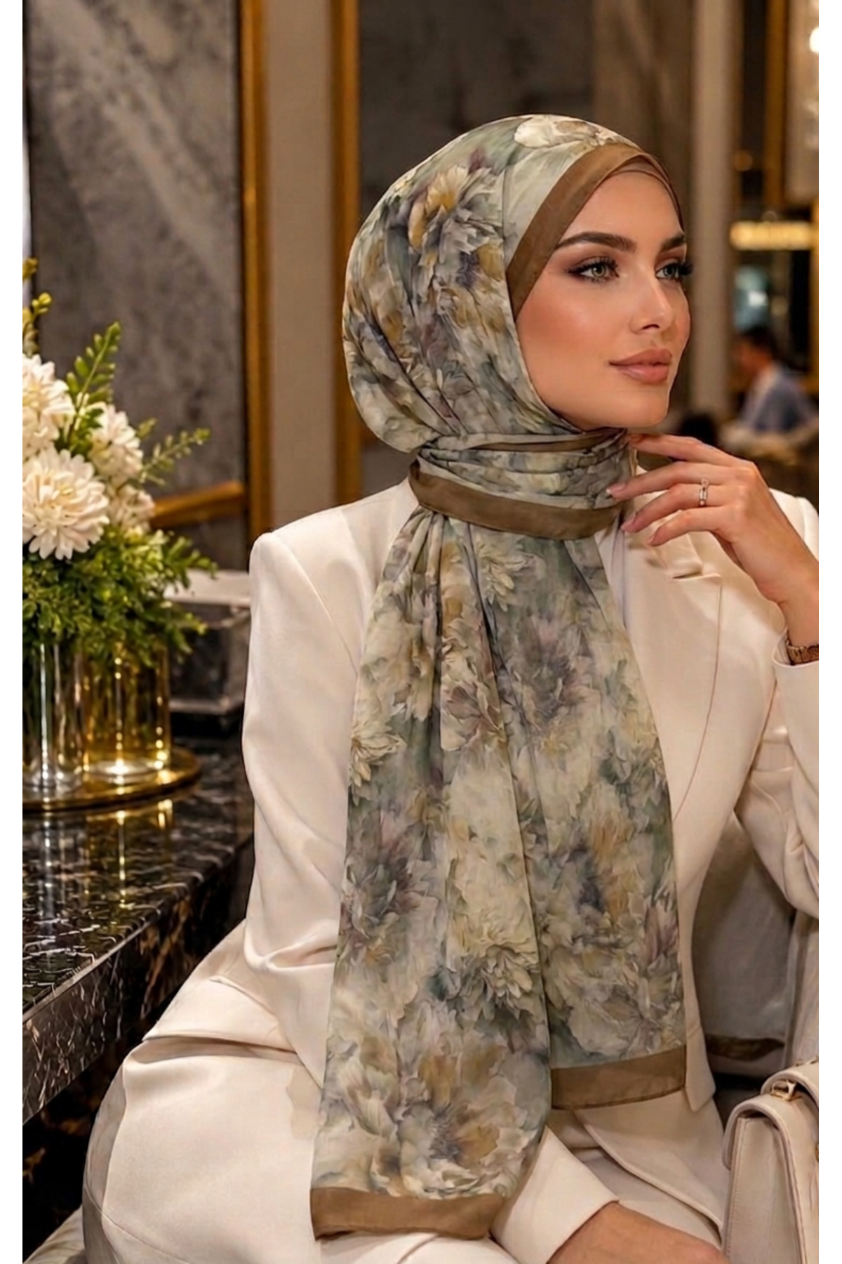 SNY Butik Bambu Kraş Manas Desenli Şal görsel 2