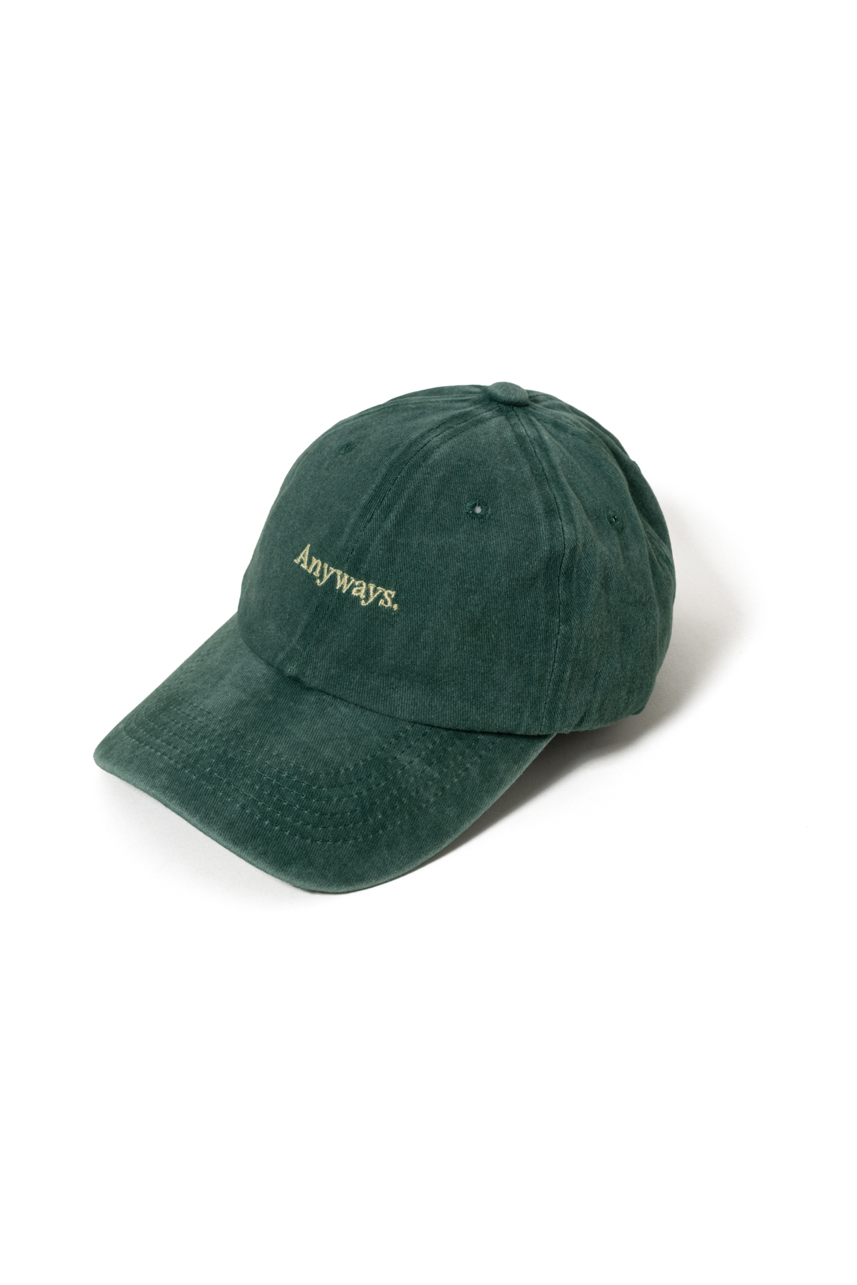 Nome Studio Nakışlı Yeşil Şapka Anyways Minimal Streetwear ve Açık Sarı Yazı Nakışlı Pamuklu Şapka görsel 2