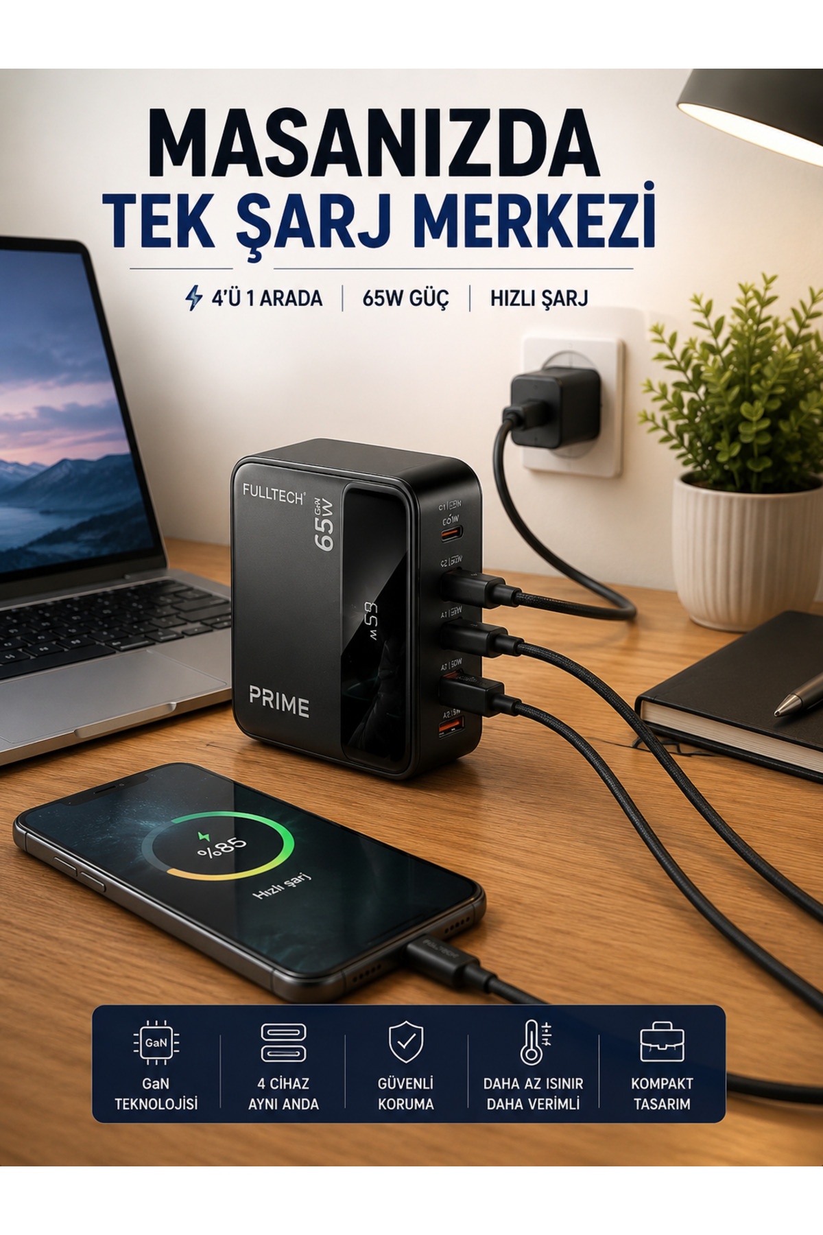 markentegra 4 Cihazı Aynı Anda Destekleyen Şarj İstasyonu