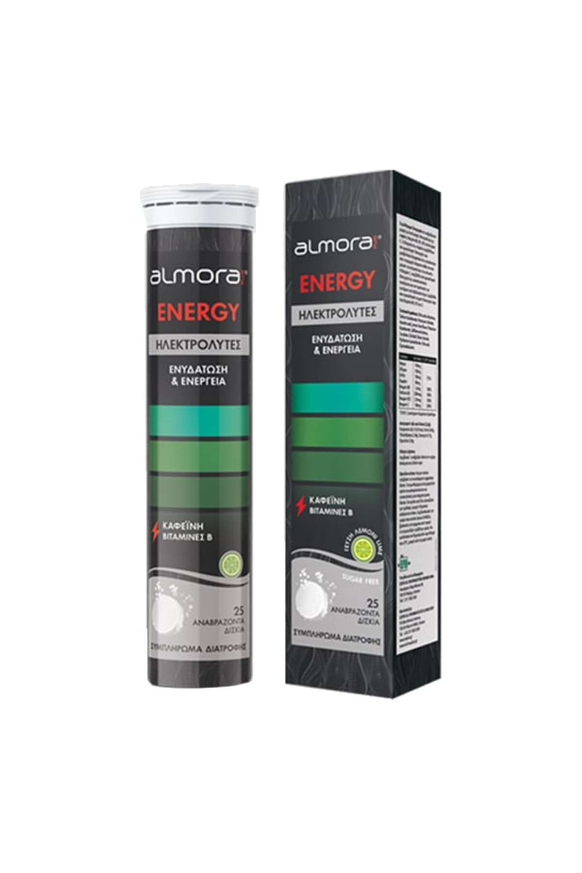 Almora Plus Energy Ηλεκτρολύτες με Καφεΐνη &amp; Βιταμίνες Β25 Αναβράζοντα Δι...