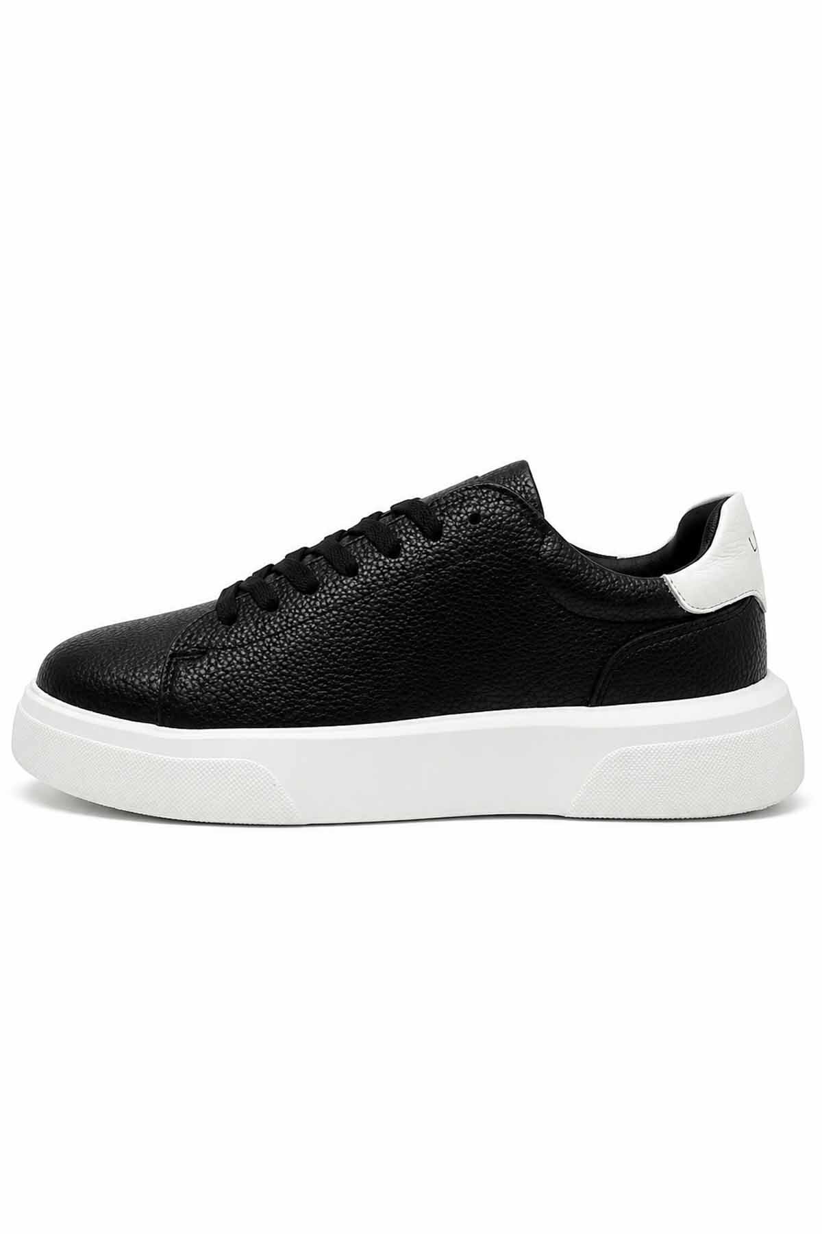 Lufian Erkek Sneaker Siyah Hakiki Deri Günlük Ayakkabı Rahat Yürüyüş Casual görsel 4