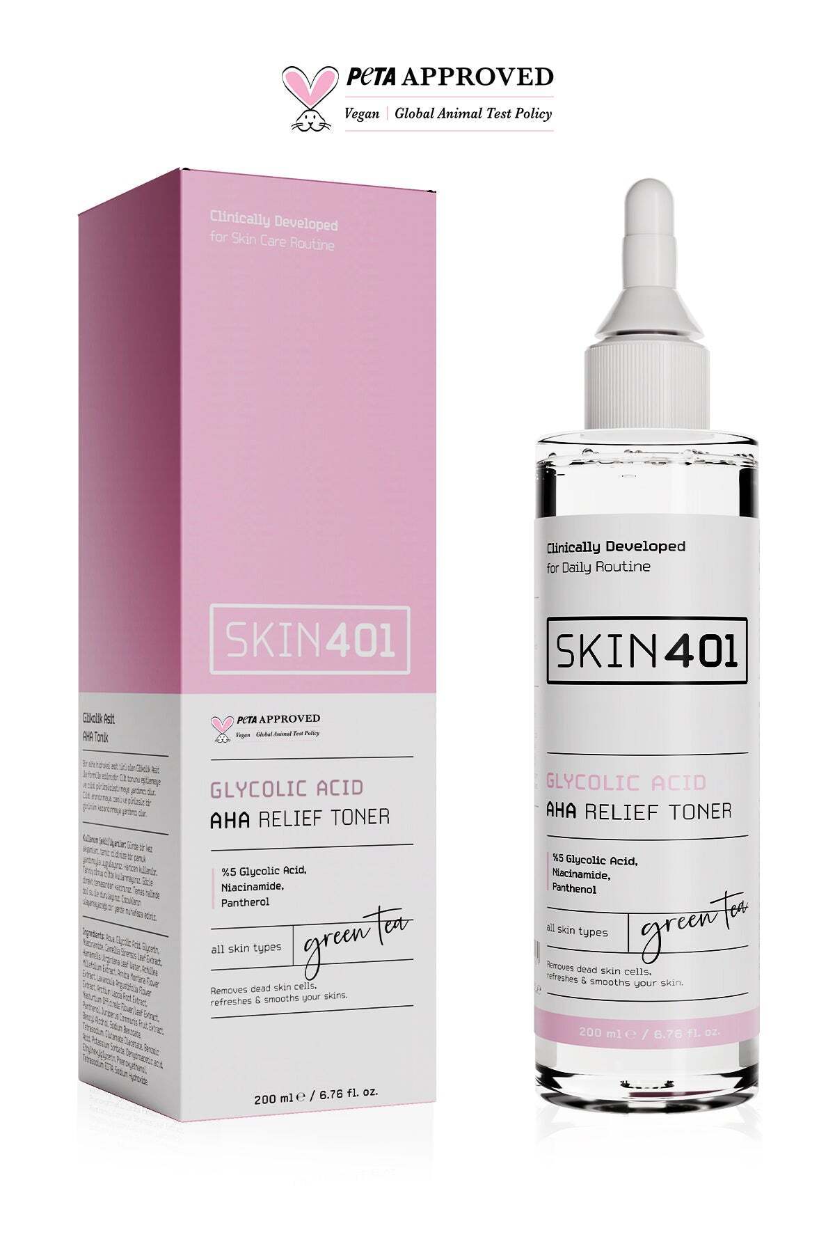 %5 Glikolik Asit AHA Aydınlatıcı Etkili Ve Leke Karşıtı Tonik 2'li Set — Skin401-207 — تصویر 2 از 5
