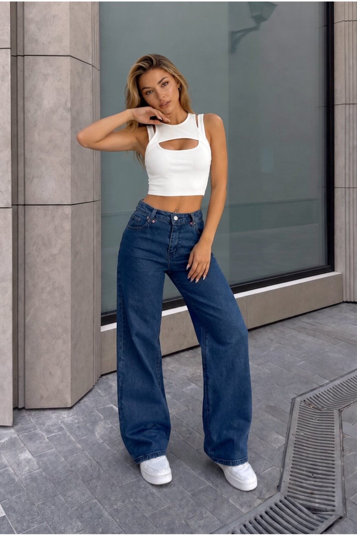 alanora Kadın Wide Leg Salaş Esnek Palazzo Pantolon görsel 3