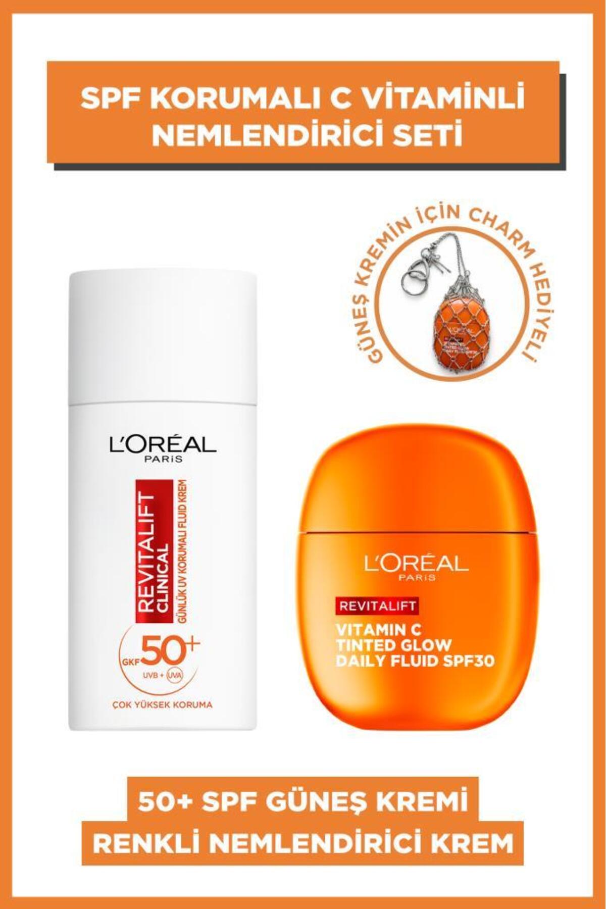 L'Oreal Paris C Vitaminli Koruyucu İkili: Renkli Nemlendirici Krem&Yüksek UV Korumalı Aydınlatıc Yüz Güneş Kremi — PKTIKILICVITKORUYUCU