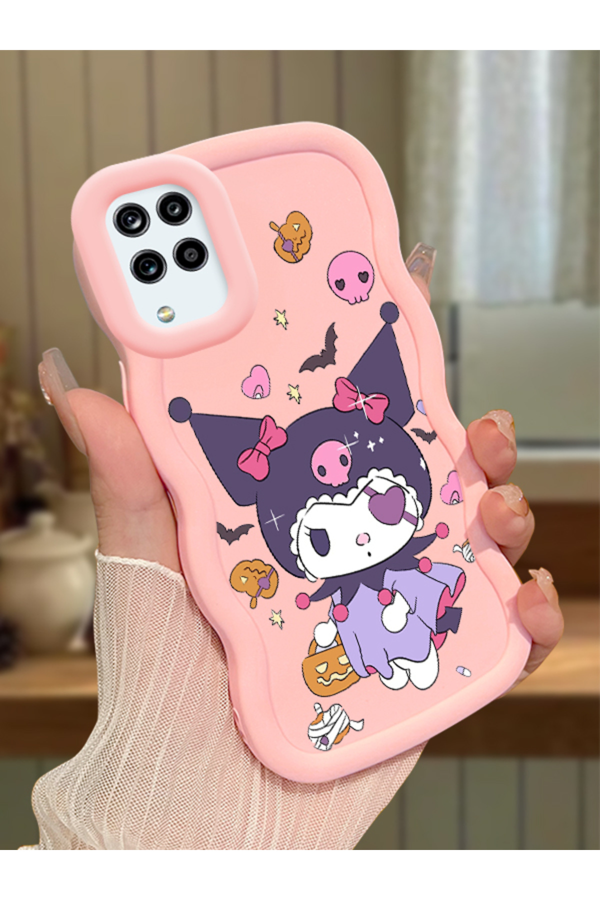 Samsung Galaxy M12 Compatible Case camera protector Pink Silicone Couple Phone Case Cartoon Pattern