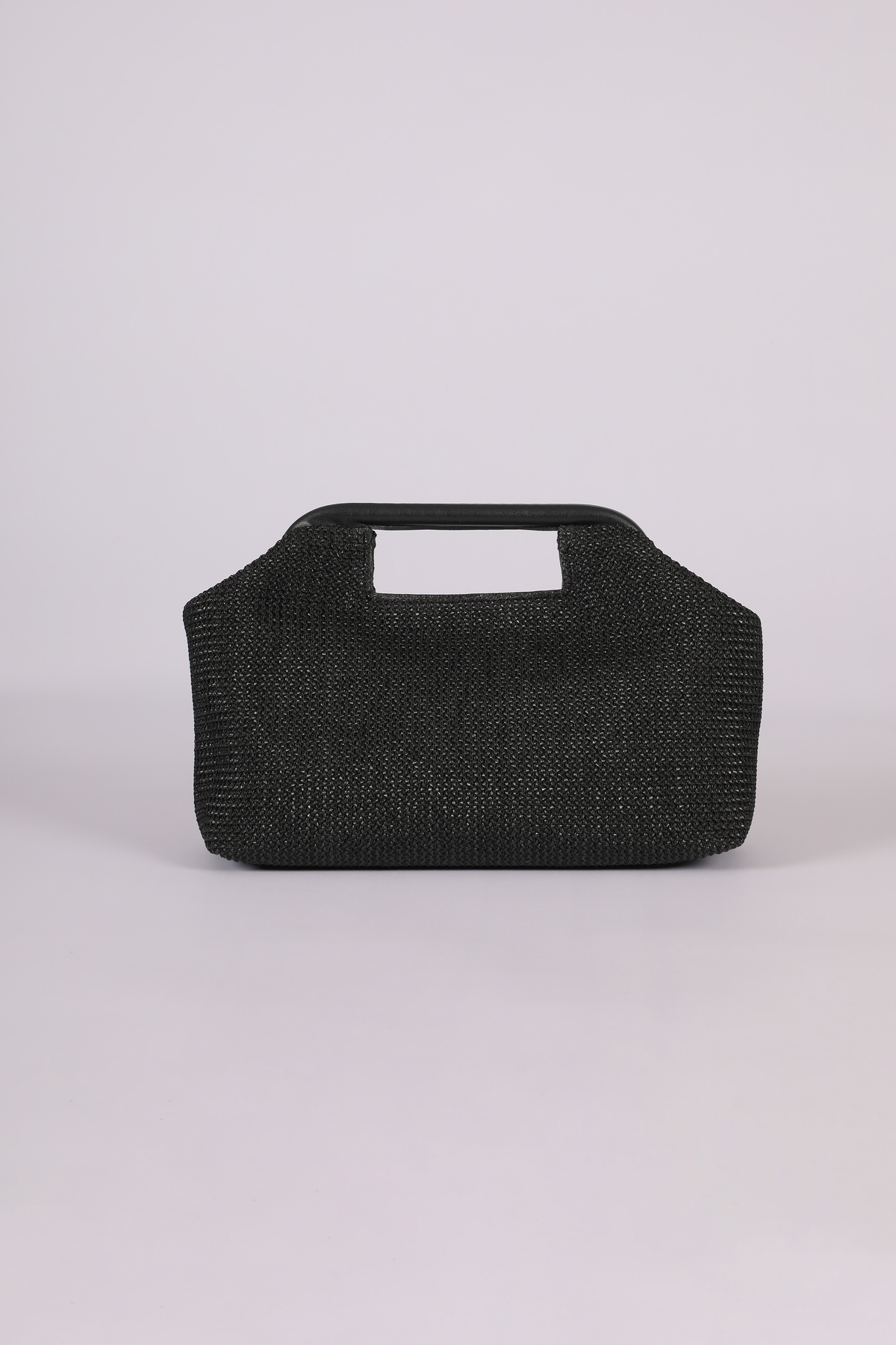 HEYBE'S Heybes Kadın Siyah Hasır Jüt Clutch El Çantası