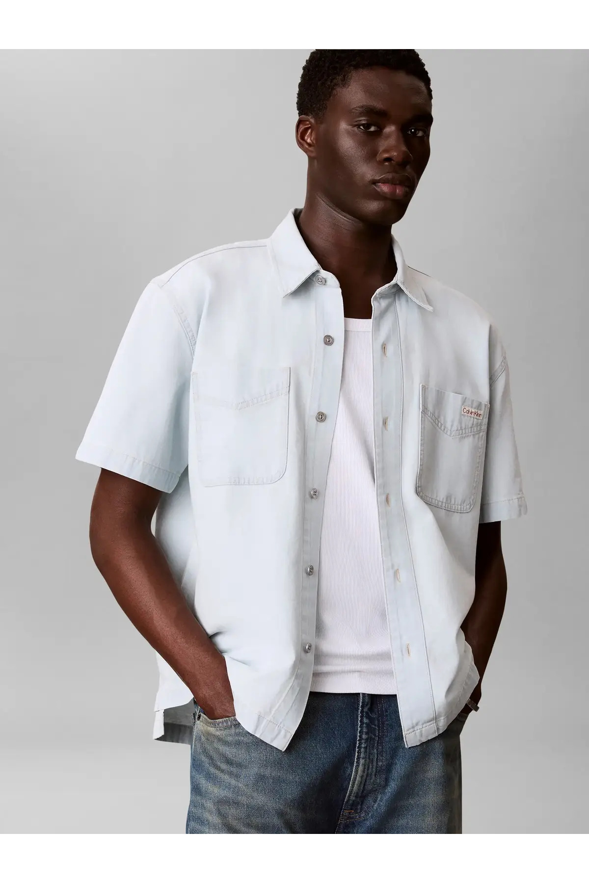 پیراهنمردانهCalvin Kleinآبی