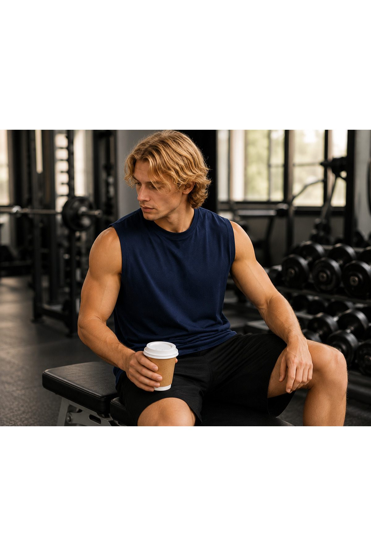 WE&ME Erkek Basic Sıfır Kol Tişört Regular Fit Bisiklet Yaka Esnek Kumaş Spor ve Günlük Kullanım görsel 4