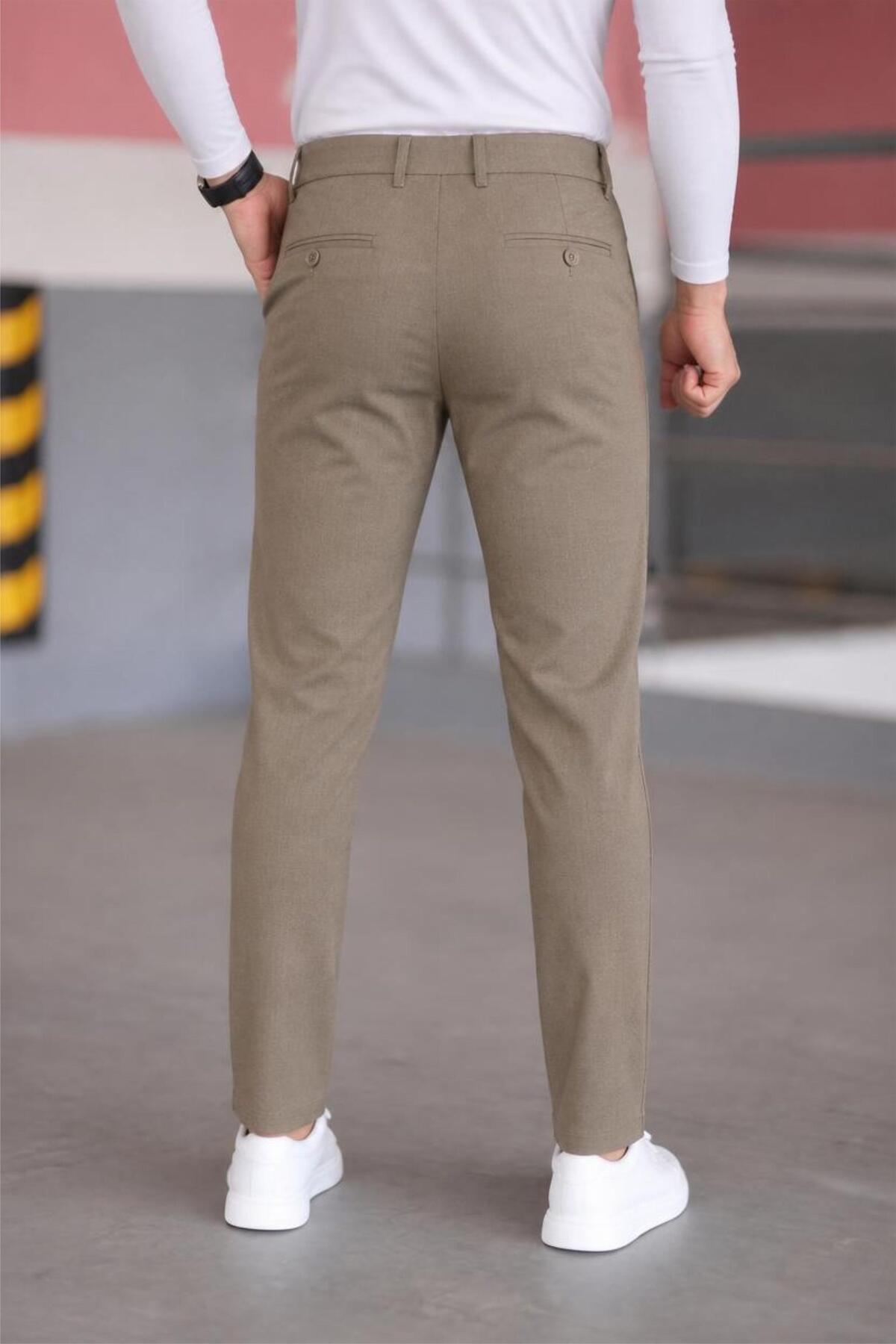 Harrys Erkek Yeni Sezon Smart Casual Dar Kesim Kumaş Pantolon — مشکی helloharys — تصویر 3 از 4